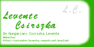 levente csirszka business card